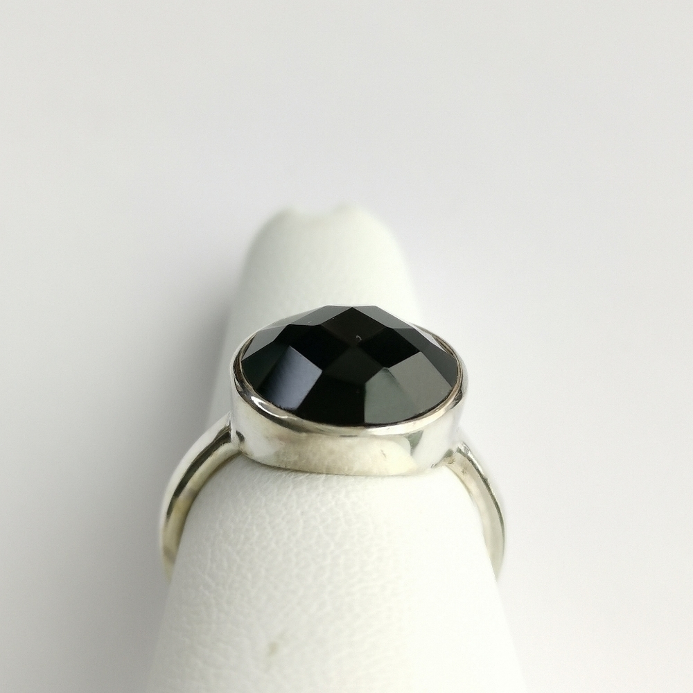 NEW Black onyx sterling silver ring size 6 - Picture 2 of 6